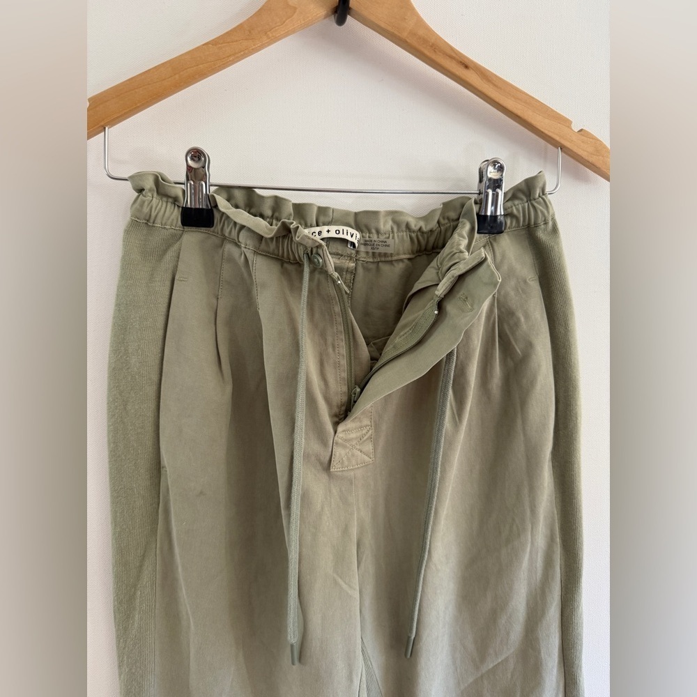 Alice + Olivia High Rise Olive Green Jogger Track Pants XS - Picture 8 of 9